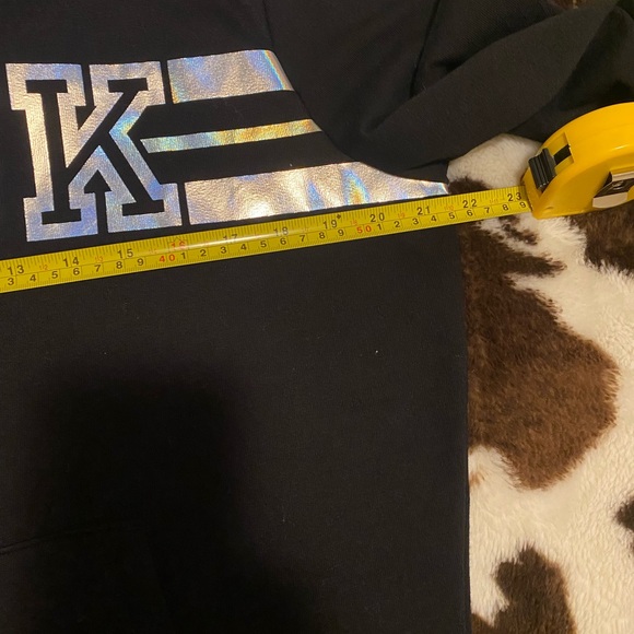 New PINK Brand zippered hoodie with pockets.Black w/silver lettering. Large - Picture 8 of 8